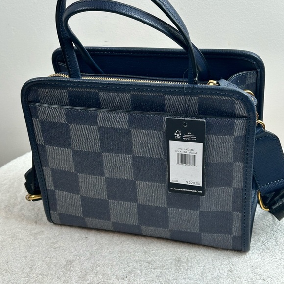 Karl Lagerfeld Blue Crossbody Satchel Bag NWT - Picture 4 of 16